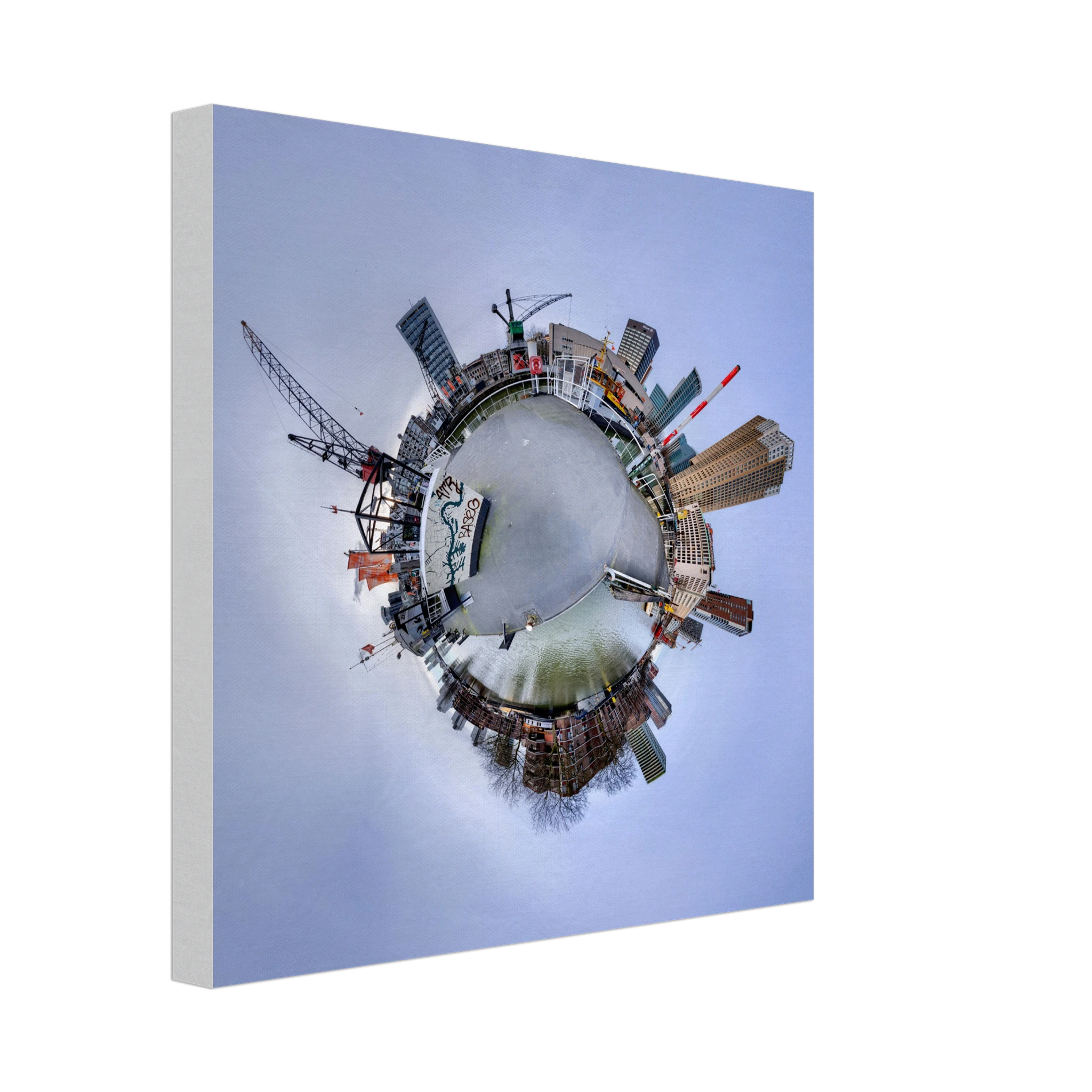 Leuvehaven Little Planet | Canvas 30×30 cm / 12×12″