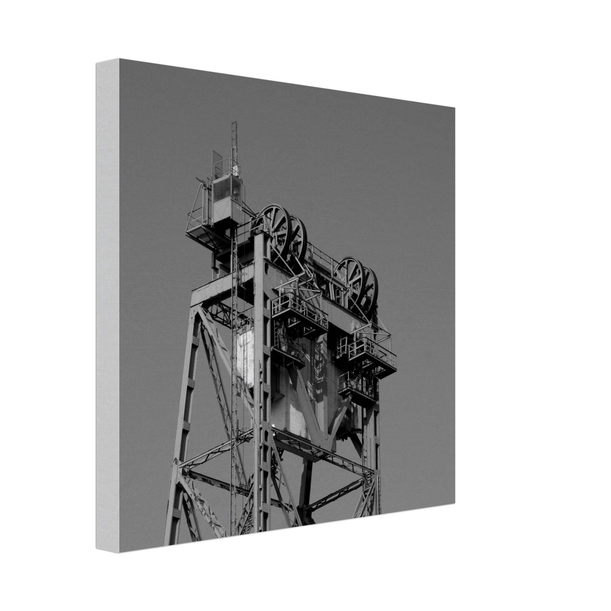 De Hef bridge BW | Canvas 30x30 cm / 12x12″